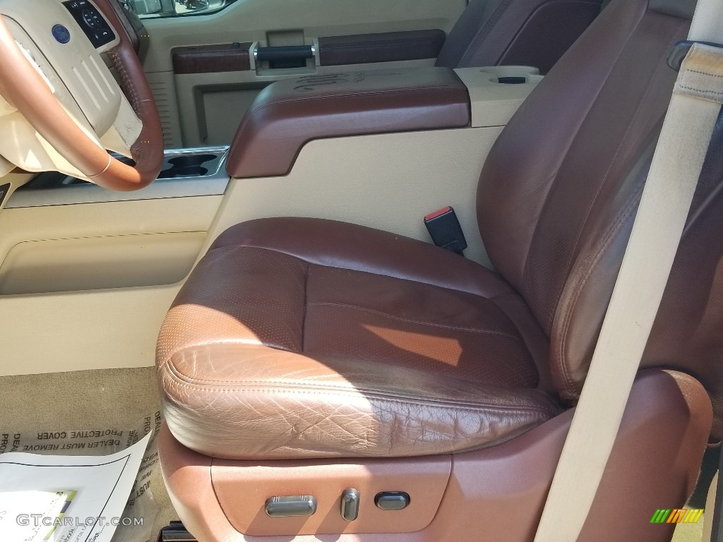 2014 F350 Super Duty Lariat Crew Cab 4x4 - Oxford White / Platinum Pecan Leather photo #17