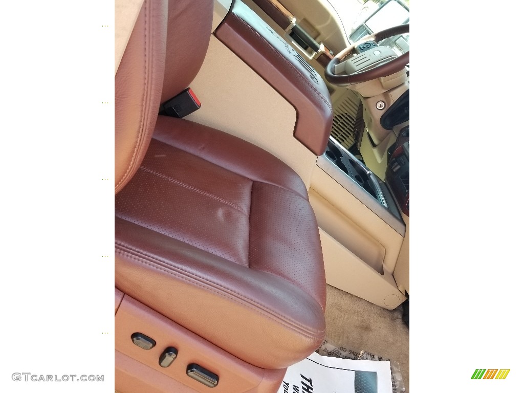 2014 F350 Super Duty Lariat Crew Cab 4x4 - Oxford White / Platinum Pecan Leather photo #27