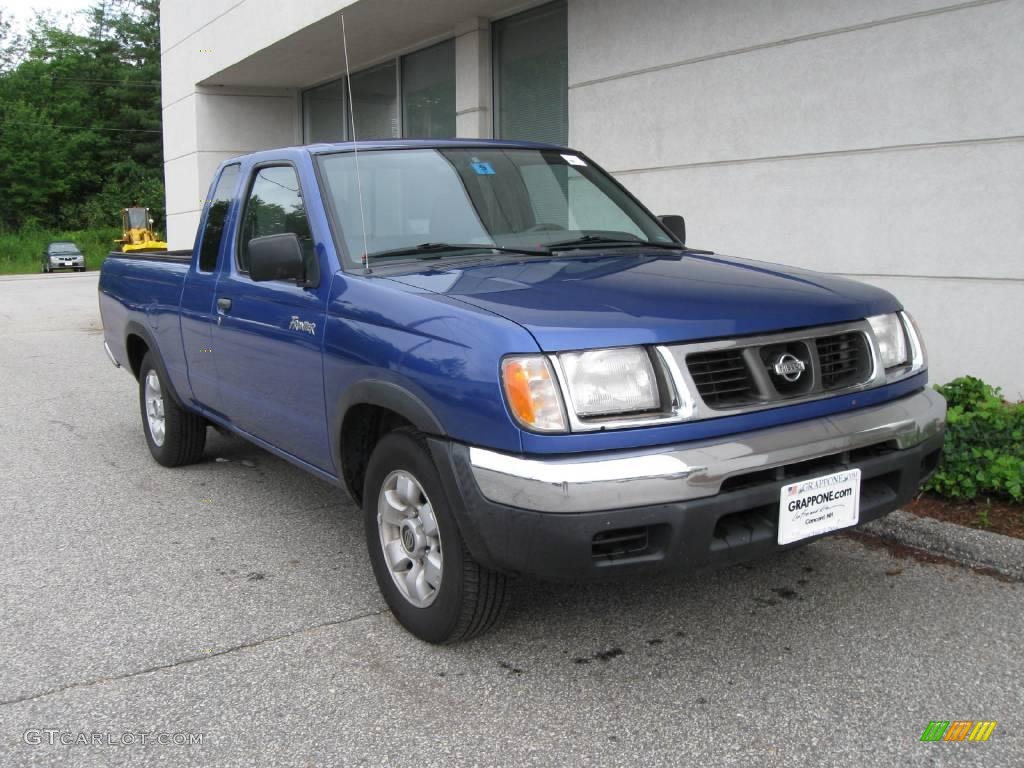 1998 Frontier XE Extended Cab - Bright Blue Pearl / Gray photo #1