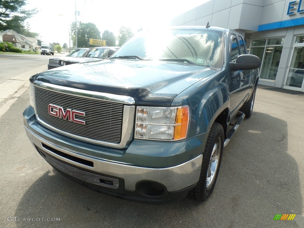 2010 Sierra 1500 SL Extended Cab 4x4 - Stealth Gray Metallic / Dark Titanium photo #2