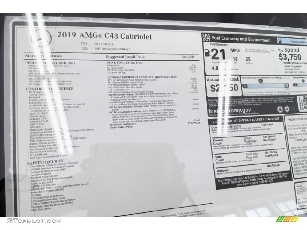 2019 C 43 AMG 4Matic Cabriolet - Black / Black photo #10