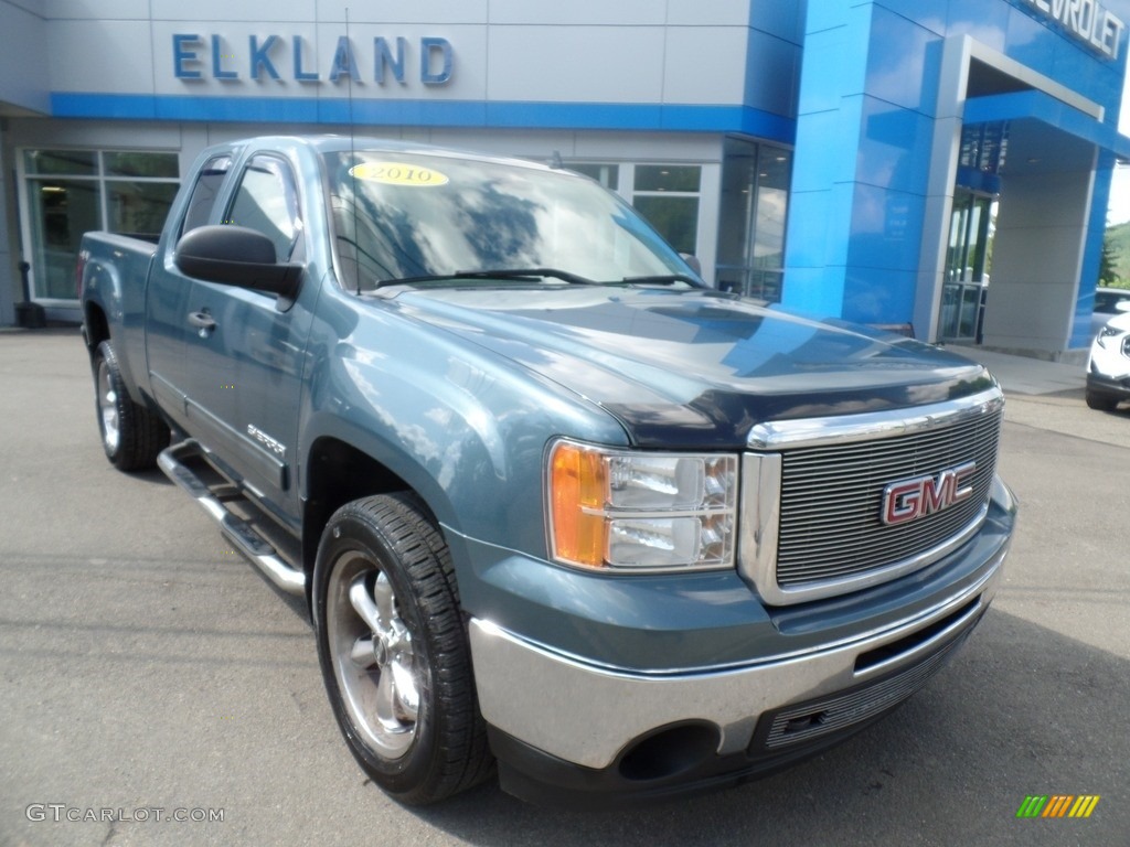 2010 Sierra 1500 SL Extended Cab 4x4 - Stealth Gray Metallic / Dark Titanium photo #4
