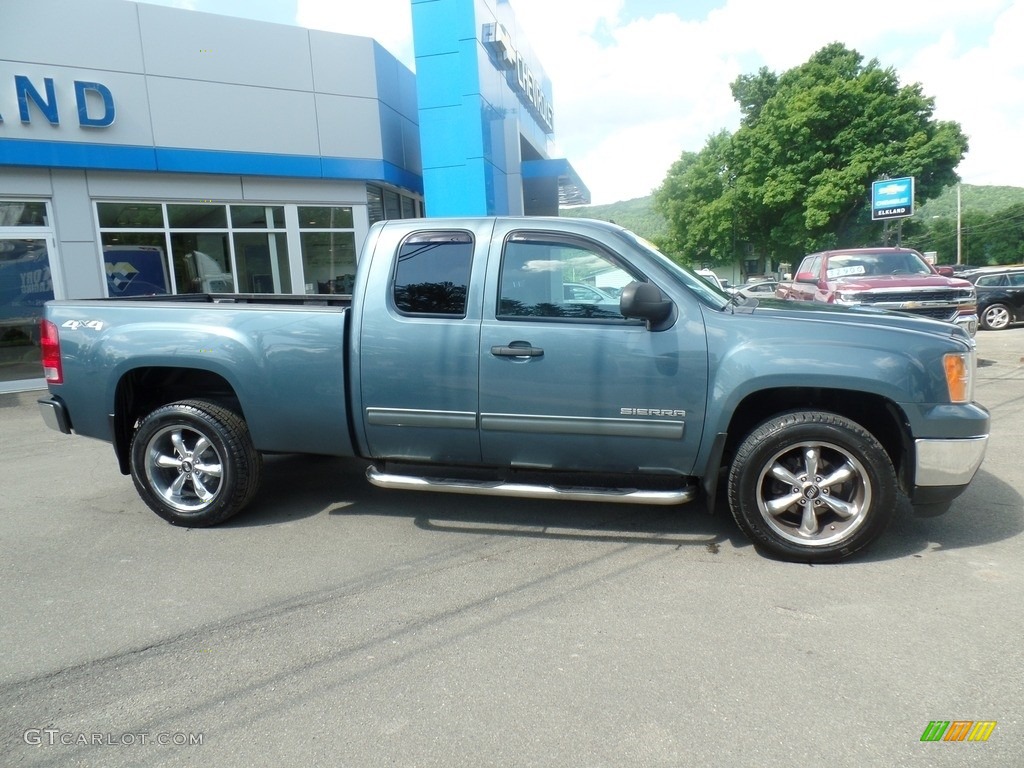 2010 Sierra 1500 SL Extended Cab 4x4 - Stealth Gray Metallic / Dark Titanium photo #5
