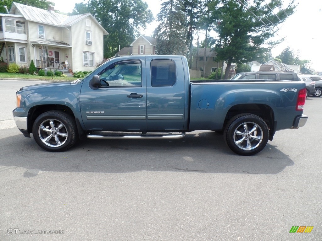 2010 Sierra 1500 SL Extended Cab 4x4 - Stealth Gray Metallic / Dark Titanium photo #9