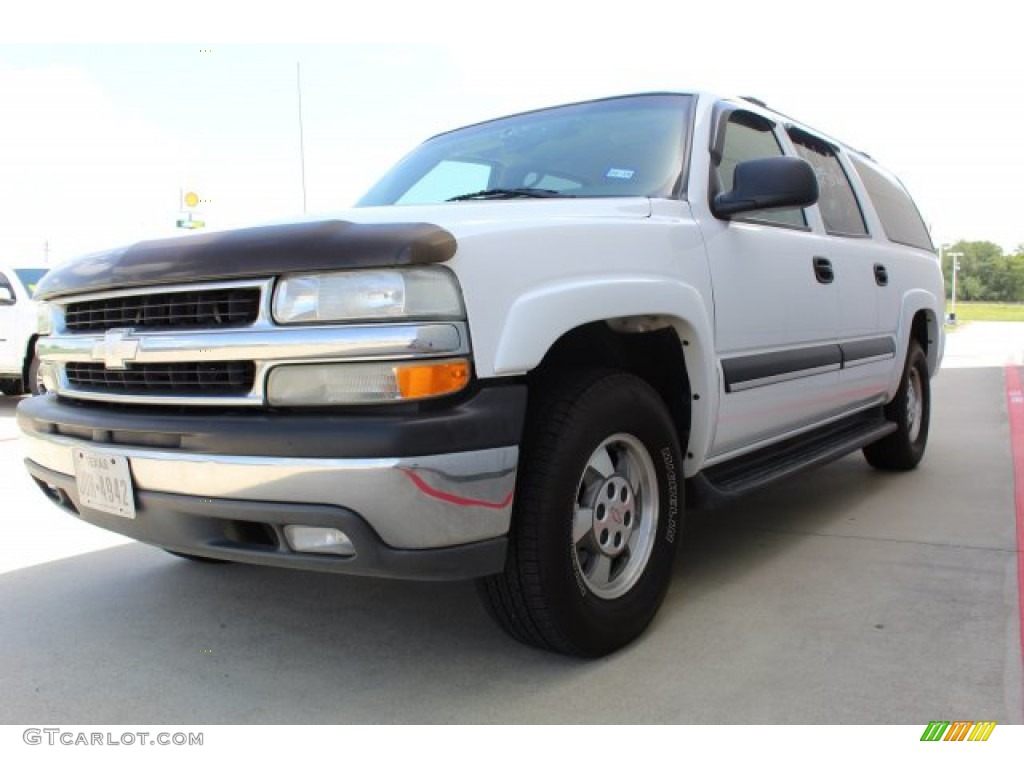 2003 Suburban 1500 LS - Summit White / Gray/Dark Charcoal photo #4