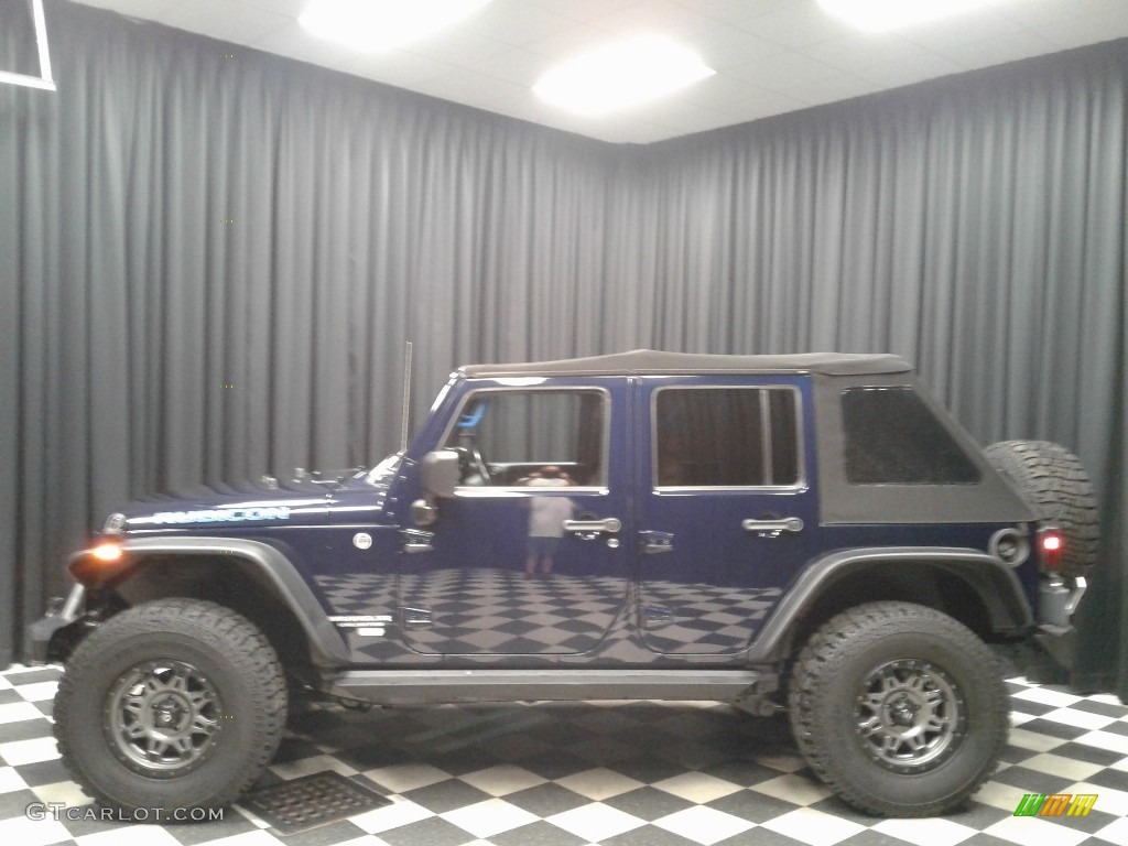2013 Wrangler Unlimited Rubicon 4x4 - True Blue Pearl / Black/Dark Saddle photo #1