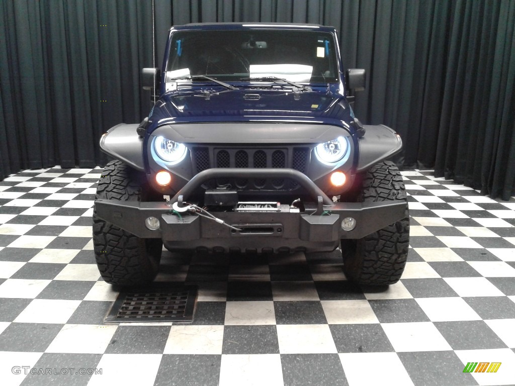 2013 Wrangler Unlimited Rubicon 4x4 - True Blue Pearl / Black/Dark Saddle photo #3