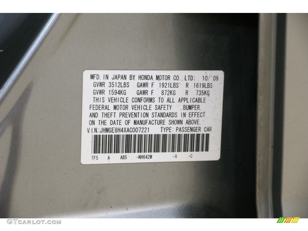 2010 Fit Sport - Storm Silver Metallic / Sport Black photo #17
