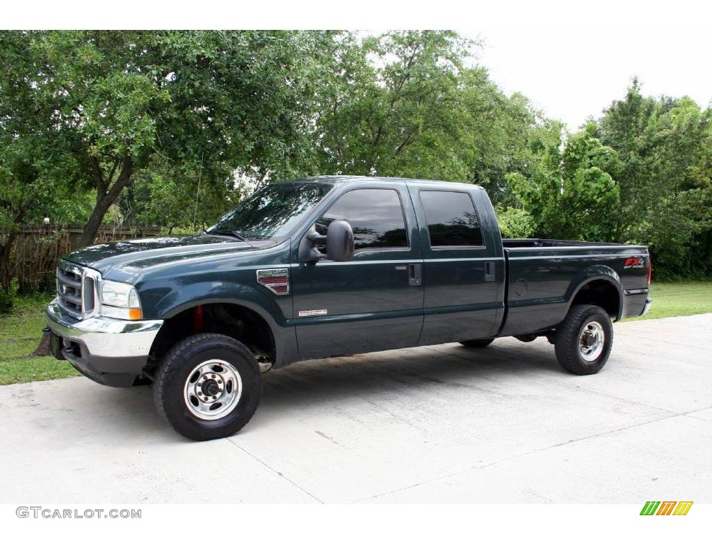2004 F350 Super Duty FX4 Crew Cab 4x4 - Dark Green Satin / Medium Flint photo #2