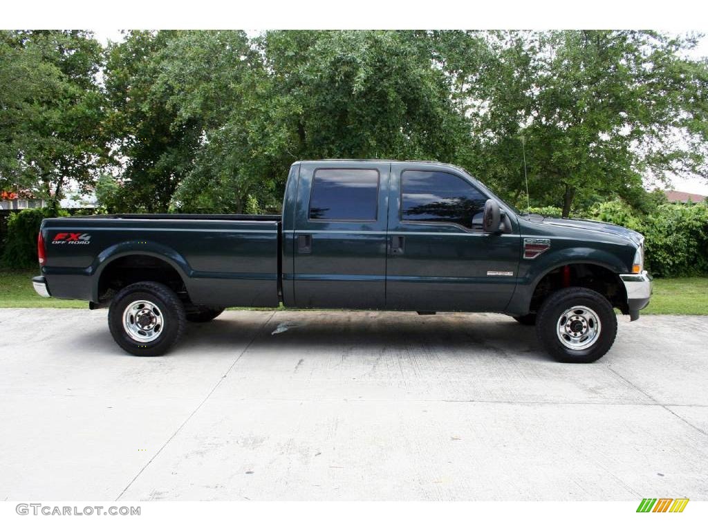 2004 F350 Super Duty FX4 Crew Cab 4x4 - Dark Green Satin / Medium Flint photo #16