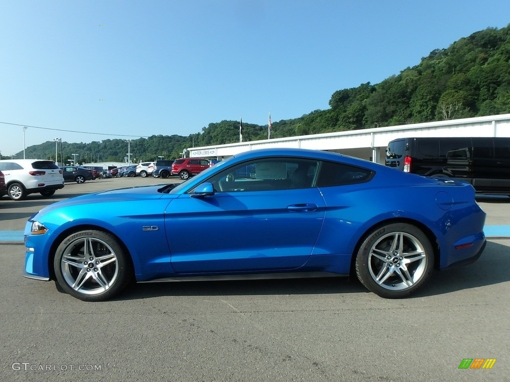 2019 Mustang GT Premium Fastback - Velocity Blue / Ebony photo #5