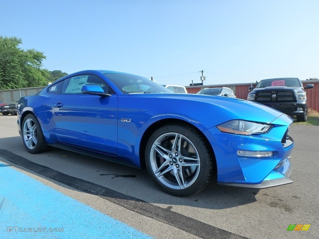 2019 Mustang GT Premium Fastback - Velocity Blue / Ebony photo #9