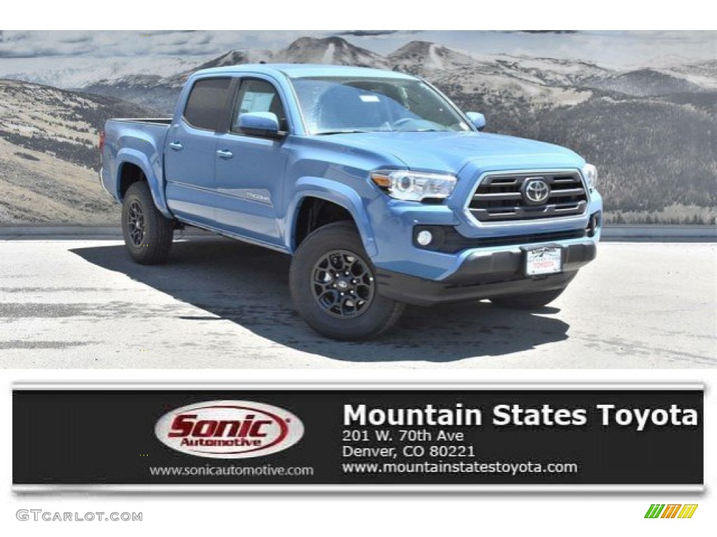 2019 Tacoma SR5 Double Cab 4x4 - Cavalry Blue / Cement Gray photo #1