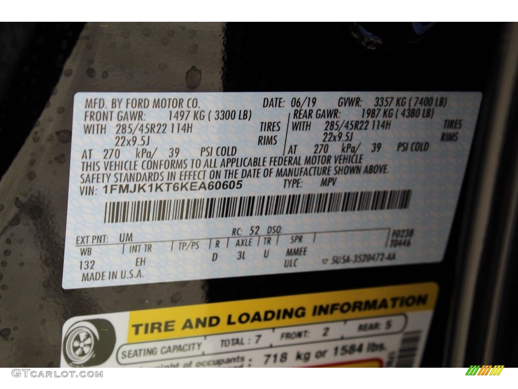 2019 Expedition Color Code UM for Agate Black Metallic Photo #134210898