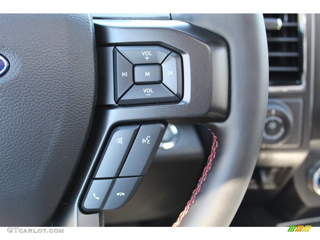 2019 Ford Expedition Limited Max Ebony Steering Wheel Photo #134211345