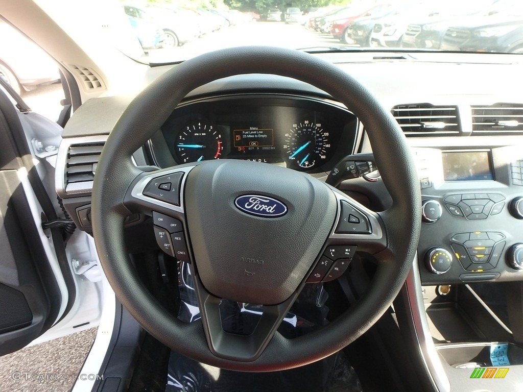 2019 Ford Fusion S Medium Light Stone Steering Wheel Photo #134211405