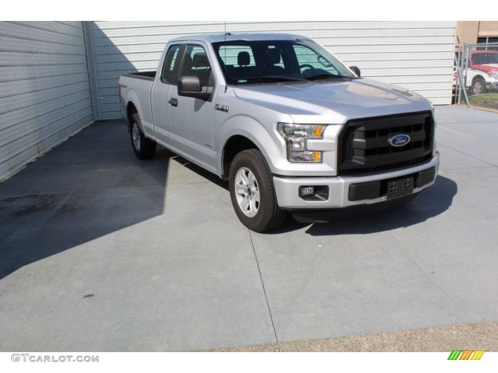 2015 F150 XL SuperCab - Ingot Silver Metallic / Medium Earth Gray photo #2