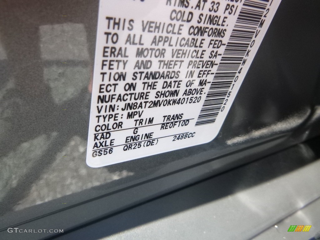 2019 Rogue Color Code KAD for Gun Metallic Photo #134224056