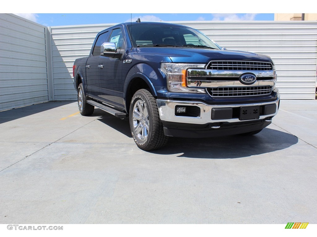 2019 F150 Lariat SuperCrew 4x4 - Blue Jeans / Black photo #2