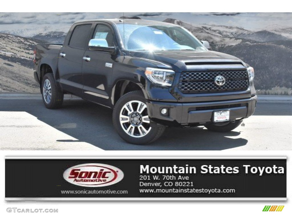 2019 Tundra Platinum CrewMax 4x4 - Midnight Black Metallic / Black photo #1