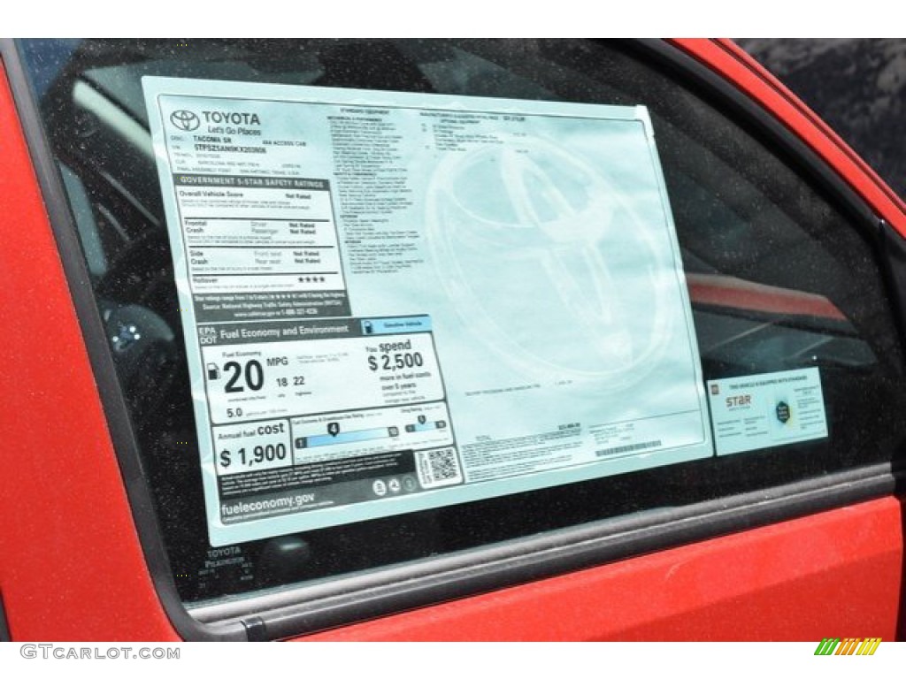 2019 Tacoma SR Access Cab 4x4 - Barcelona Red Metallic / Cement Gray photo #10