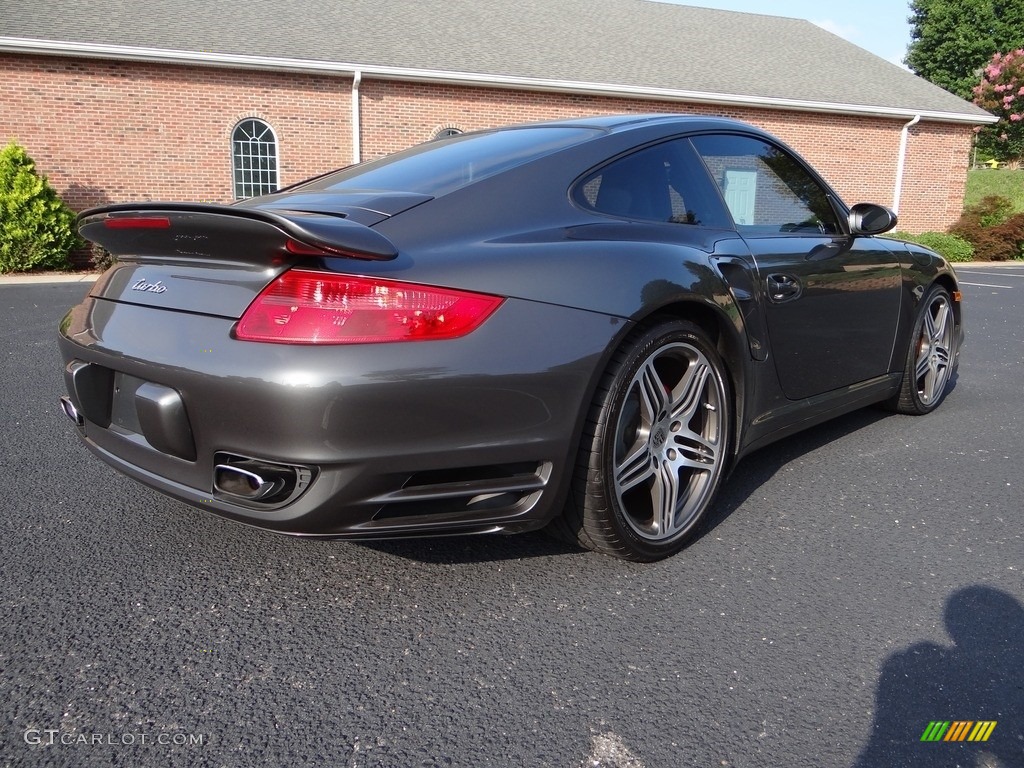 2008 911 Turbo Coupe - Slate Grey Metallic / Cocoa Brown photo #4