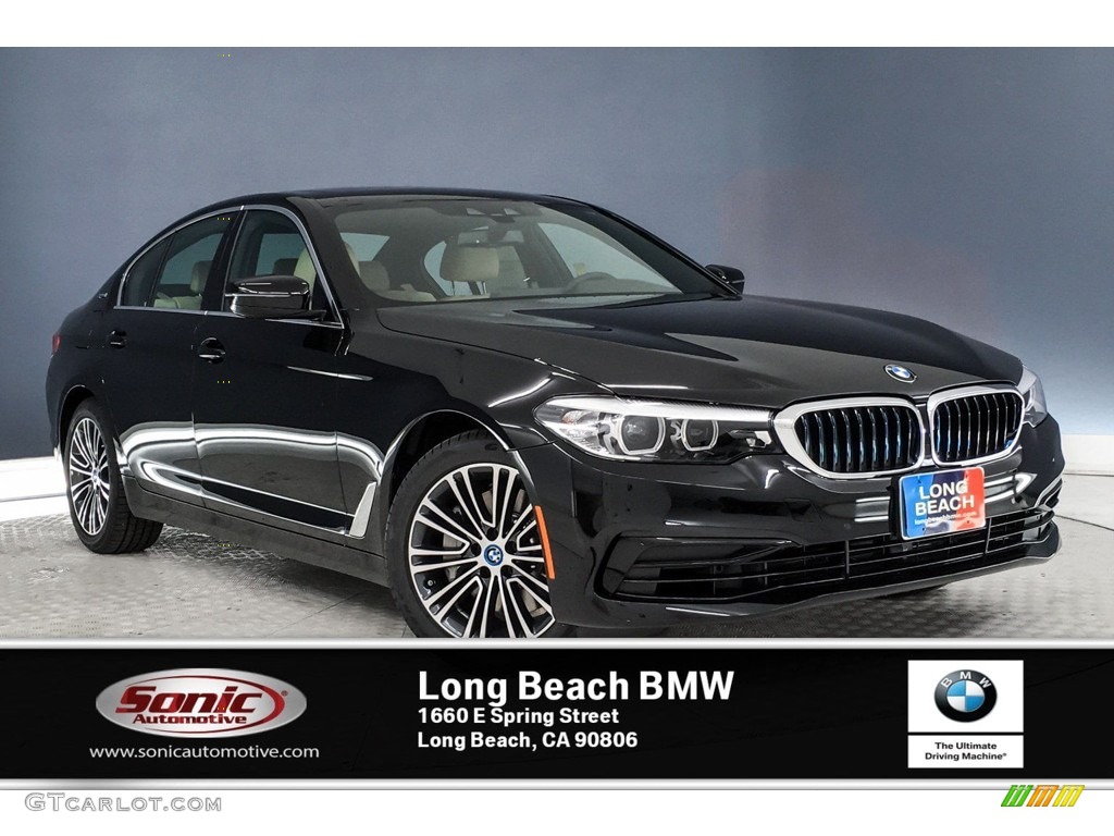 2019 5 Series 530e iPerformance Sedan - Jet Black / Canberra Beige/Black photo #10