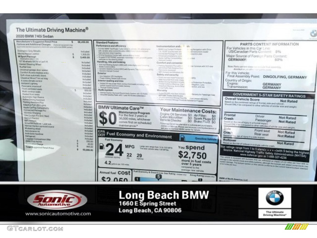 2020 7 Series 740i Sedan - Donington Grey Metallic / Mocha photo #10