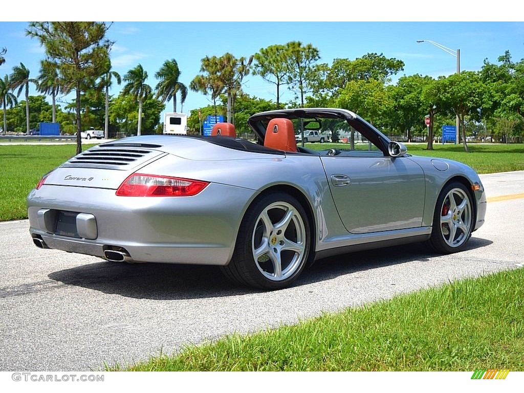 2006 911 Carrera 4 Cabriolet - GT Silver Metallic / Terracotta photo #4