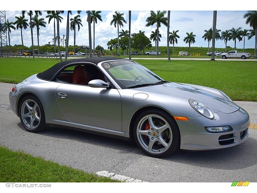 2006 911 Carrera 4 Cabriolet - GT Silver Metallic / Terracotta photo #69