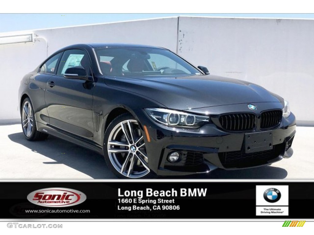 2019 4 Series 440i Coupe - Black Sapphire Metallic / Coral Red photo #1
