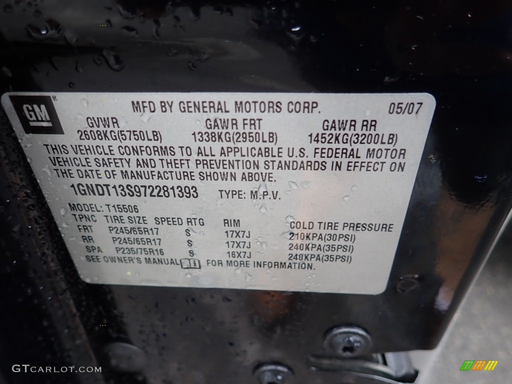 2007 TrailBlazer LS 4x4 - Black / Light Gray photo #14
