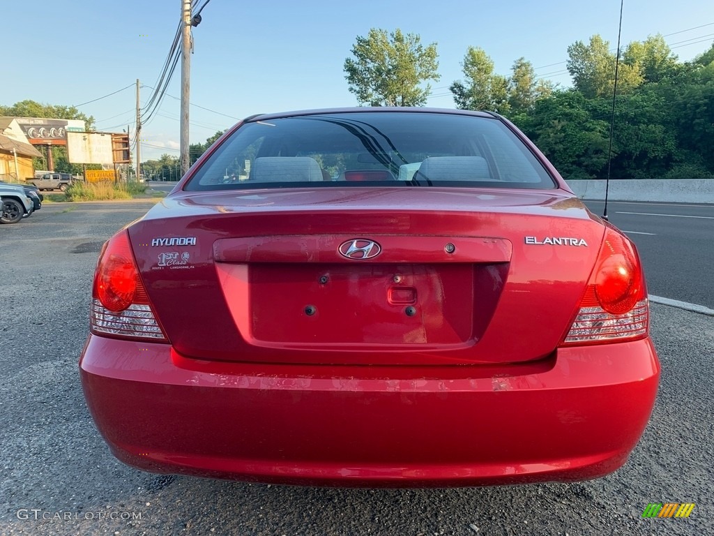 2005 Elantra GLS Sedan - Electric Red Metallic / Gray photo #4