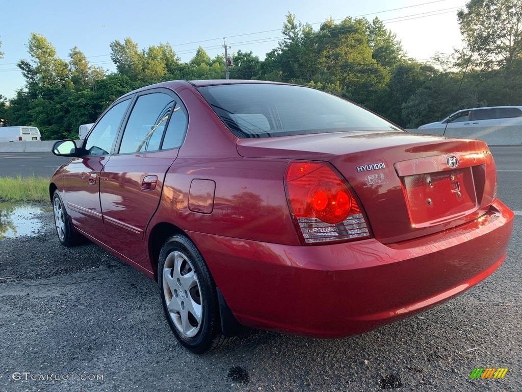 2005 Elantra GLS Sedan - Electric Red Metallic / Gray photo #5