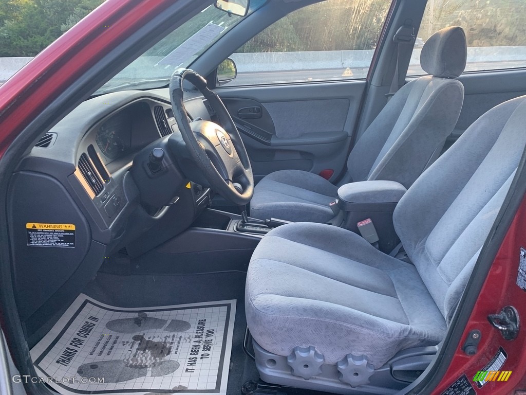 2005 Elantra GLS Sedan - Electric Red Metallic / Gray photo #9