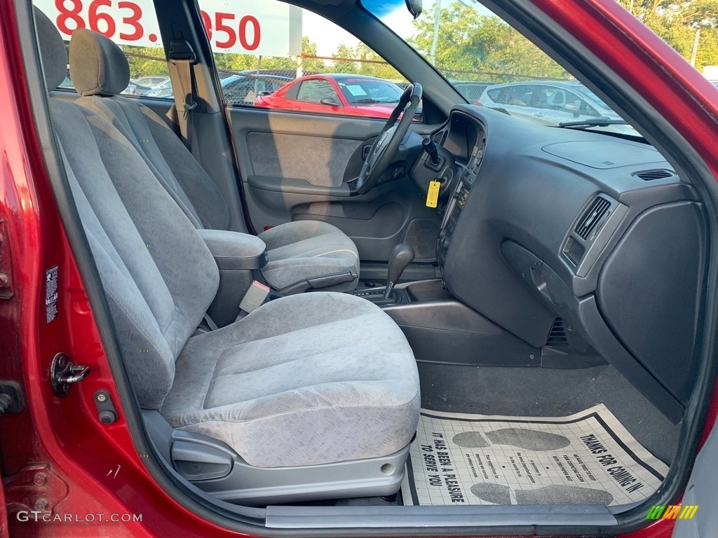 2005 Elantra GLS Sedan - Electric Red Metallic / Gray photo #12