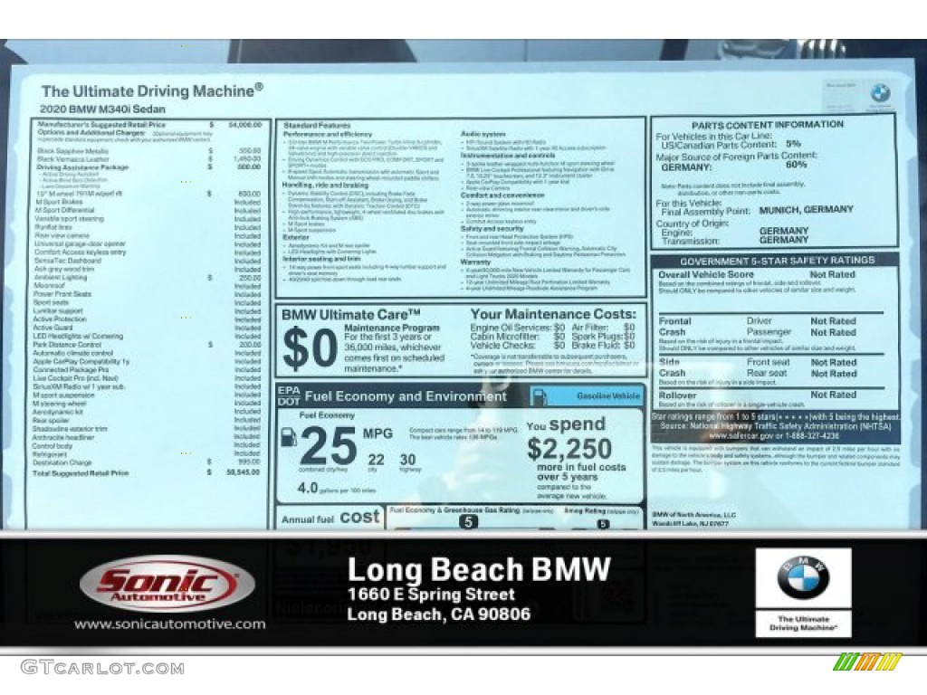 2020 3 Series M340i Sedan - Black Sapphire Metallic / Black photo #10