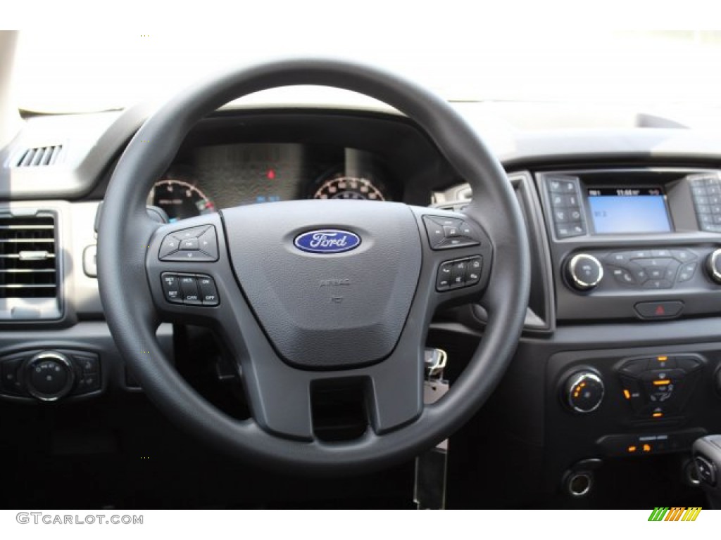 2019 Ford Ranger XL SuperCrew Ebony Steering Wheel Photo #134277613