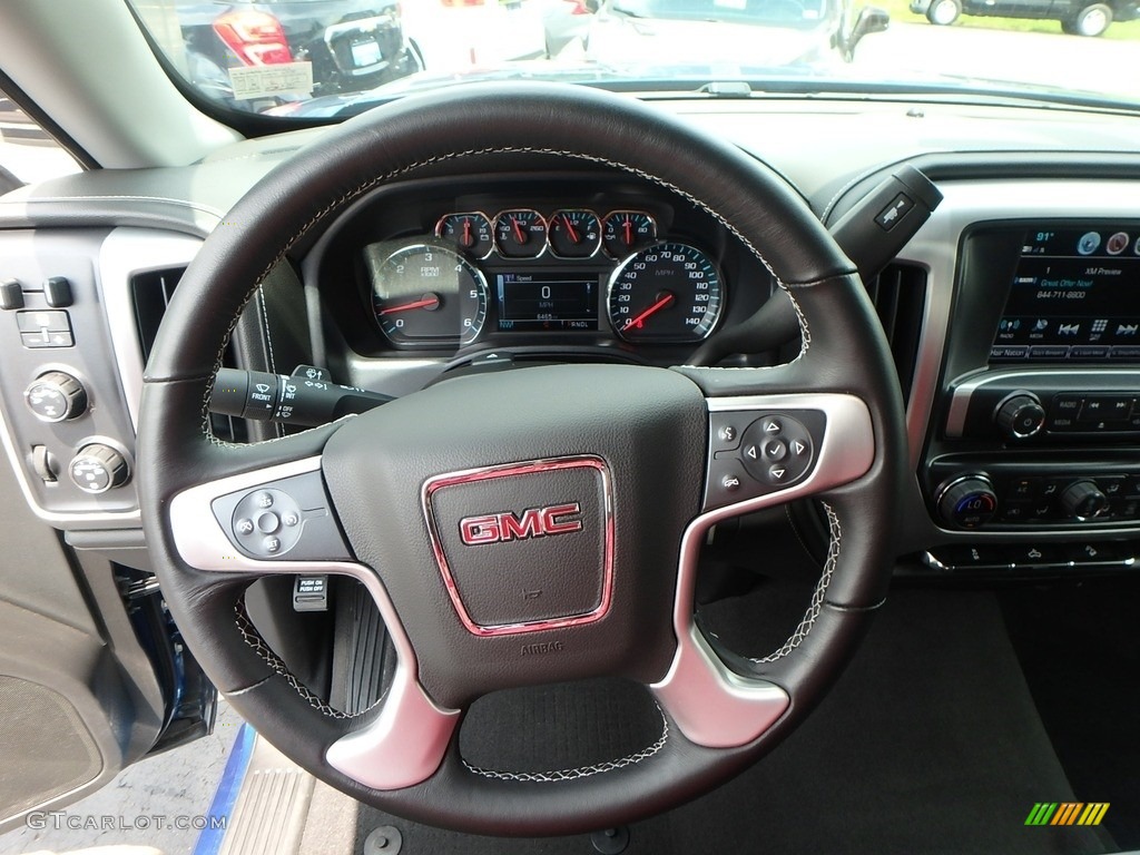 2019 GMC Sierra 1500 Limited SLE Double Cab 4WD Jet Black Steering Wheel Photo #134281924