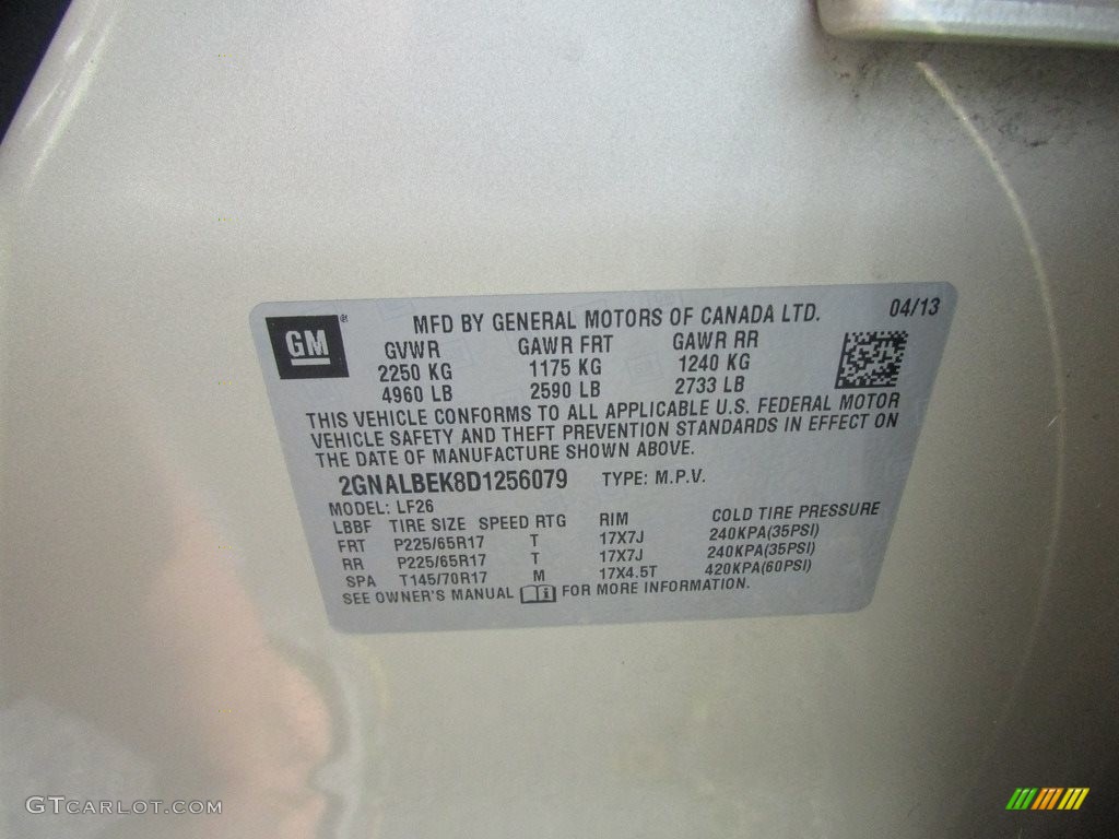 2013 Equinox LS - Champagne Silver Metallic / Light Titanium/Jet Black photo #29