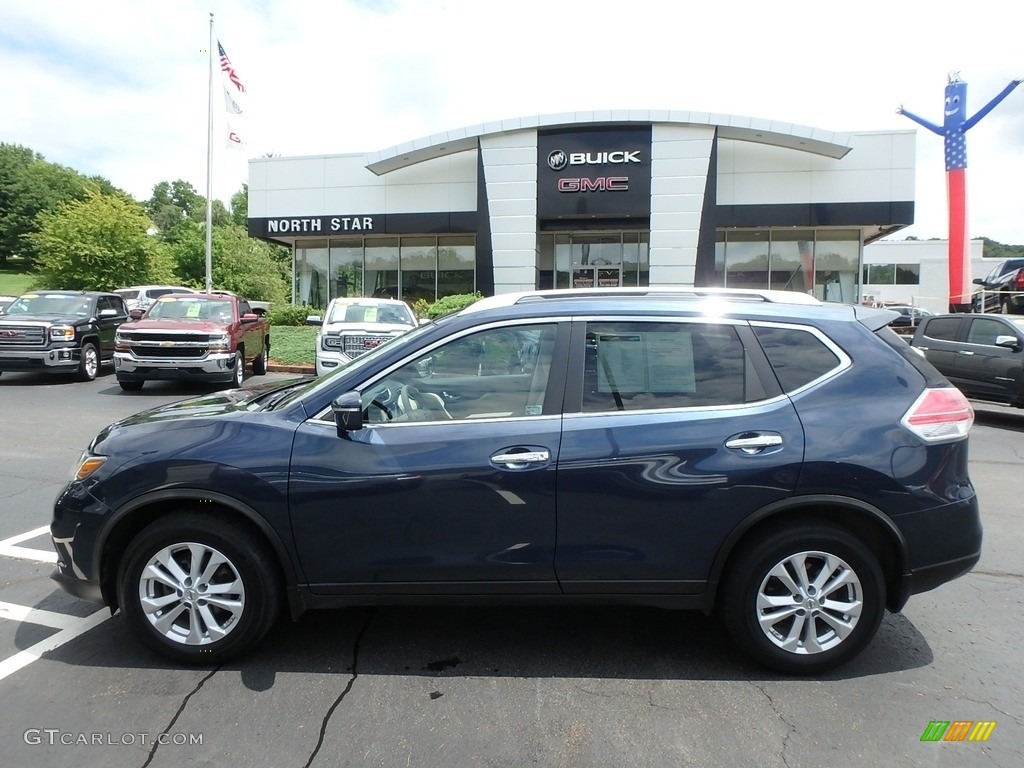 2015 Rogue SV AWD - Arctic Blue Metallic / Almond photo #13