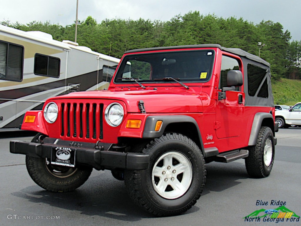 2004 Wrangler Unlimited 4x4 - Flame Red / Dark Slate Gray photo #1