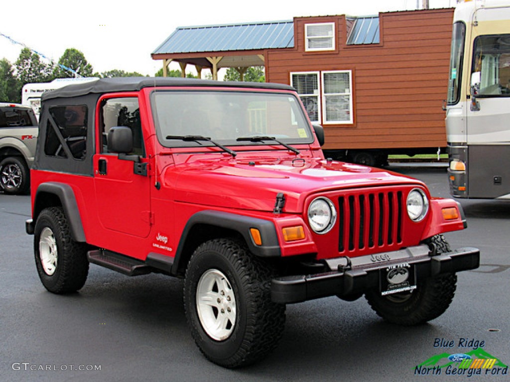 2004 Wrangler Unlimited 4x4 - Flame Red / Dark Slate Gray photo #7