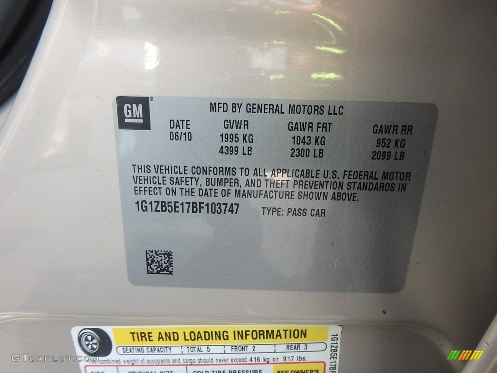 2011 Malibu LS - Gold Mist Metallic / Cocoa/Cashmere photo #20