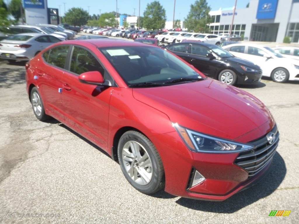 2019 Elantra SEL - Scarlet Red / Gray photo #3