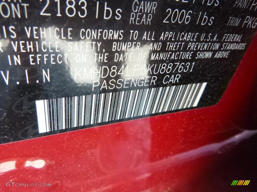 2019 Elantra SEL - Scarlet Red / Gray photo #13