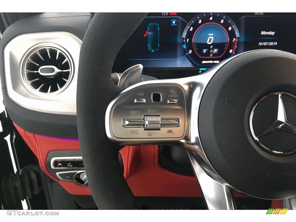 2019 Mercedes-Benz G 63 AMG designo Classic Red/Black Steering Wheel Photo #134296572