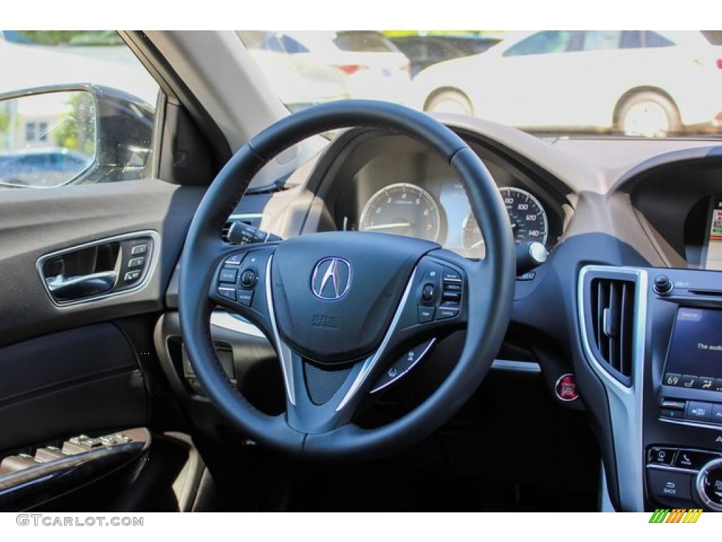 2020 Acura TLX Technology Sedan Ebony Steering Wheel Photo #134300535