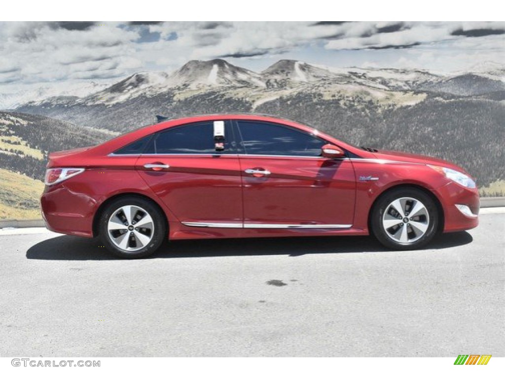 2011 Sonata Hybrid - Venetian Red / Camel photo #2