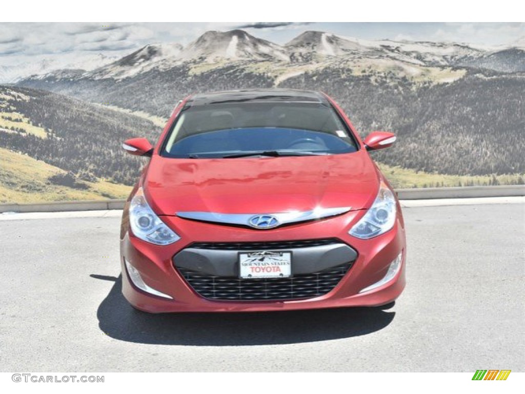 2011 Sonata Hybrid - Venetian Red / Camel photo #4